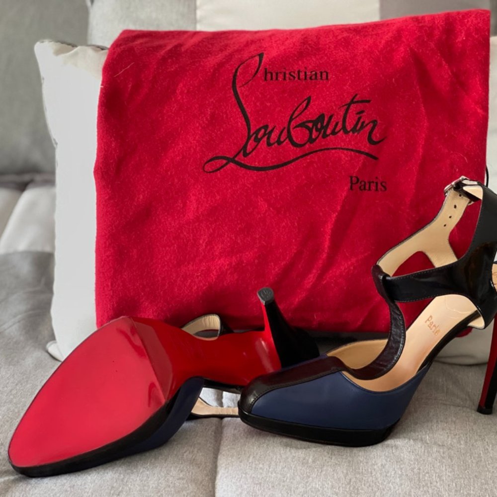 Christian Louboutin Blue/Black Leather